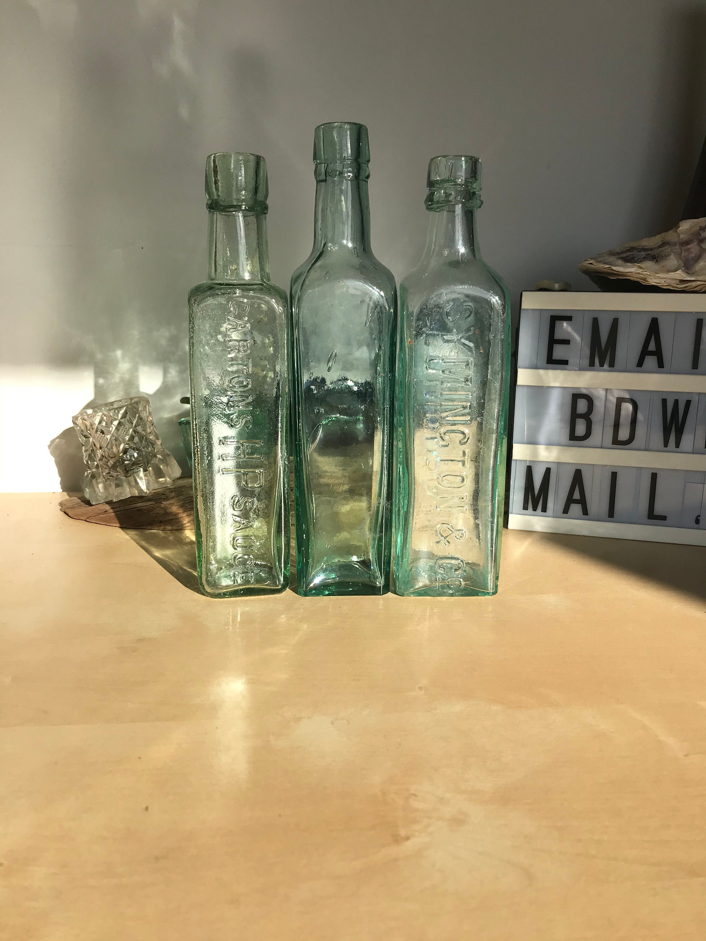 Tres botellas de salsa antiguas diferentes Etsy