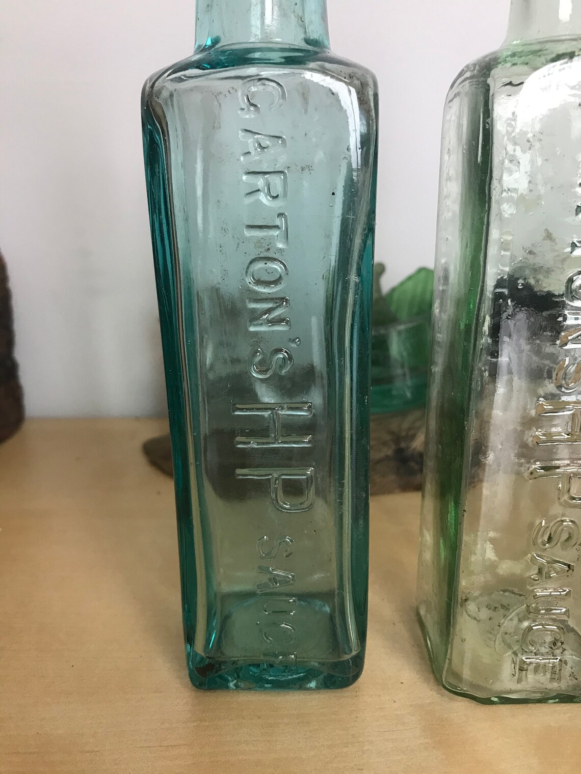 Three aqua Gartons HP sauce bottles | Etsy