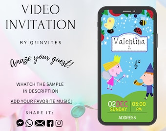 Ben and Holly Birthday Video Invitation: Animated Party Invite