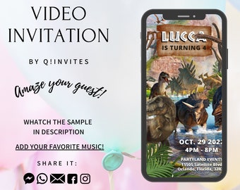 Dinosaur Birthday Video Invitation: Jurassic Park Party