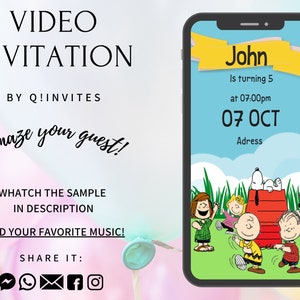 Snoopy Video Einladung, Snoopy, Snoopy Animierte Einladung, Snoopy Einladung, Snoopy Geburtstagseinladung, Snoopy Party, Geburtstagseinladung