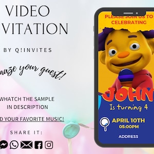 Sid the Science Kid Video Invitation,Sid the Science Kid, Sid the Science Kid Animated Invitation,Sid the Science Kid Birthday Invitaion