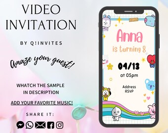 BT21 Birthday Video Invitation: Animated Party Theme