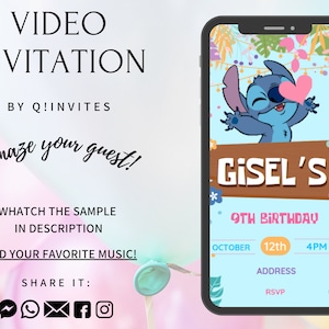 Stitch Birthday Video Invitation