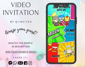 Superhero Video Invitation , Invitation,Superhero, Superhero Animated Invitation,Superhero Invitation,Birthday Invitaion,Kids Invitation