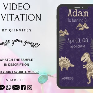 Dinosaur Video Invitation ,Dinosaur,Dinosaur Animated Invitation ,Dinosaur Invitation, Dinosaur Birthday Invitaion, Dinosaur Invite