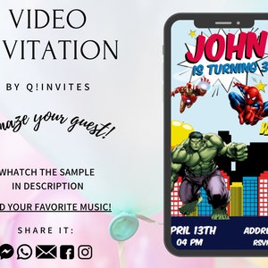 Superhero Birthday Video Invitation: Animated Party Invite