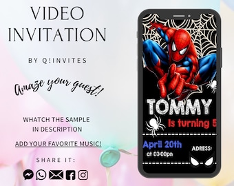Spider-Man Animated Birthday Video Invitation