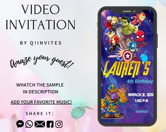 Avengers Video Invitation ,Avengers,Avengers Animated Invitation ,Avengers Invitation, Avengers Birthday Invitaion, Avengers Party, Heros