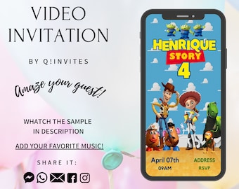 Toy Story-verjaardagsvideo-uitnodiging: geanimeerde feestuitnodiging
