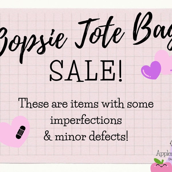 Clearance Tote Bag Sale, Oops Bags, On Sale Totes, Closeout Sale, Discontinued Items Deals, Minor Imperfection Bag Sale, Eco Friendly Tote