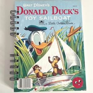 Duck and Mouse Little Golden StoryBook Journal, Upcycled Junk Journal, Gift for Writers, Repurposed Junk Journal, Handmade Notebook, Diary