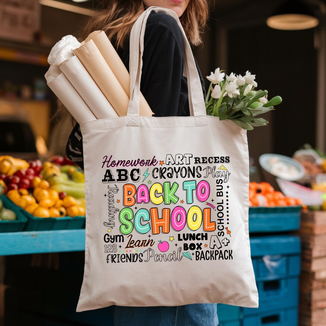 Back to School Teacher Appreciation Gift Tote Bag, Reusable Canvas Back ...