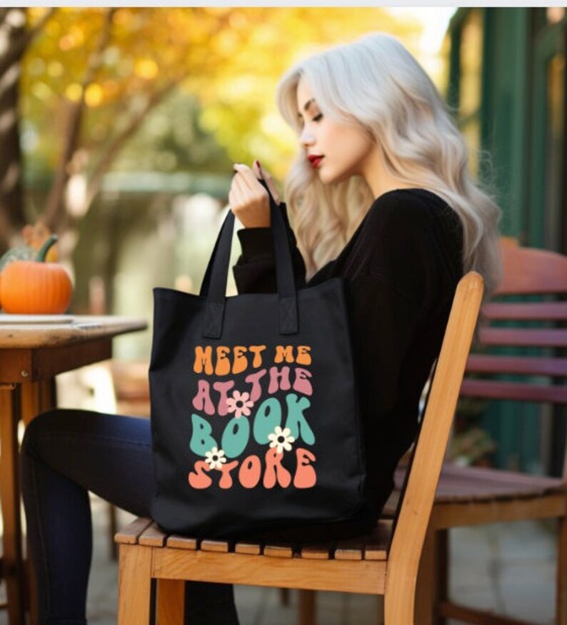 Crazy Book Lady Tote Bag Book Lover Gift Cats Books & Coffee Etsy