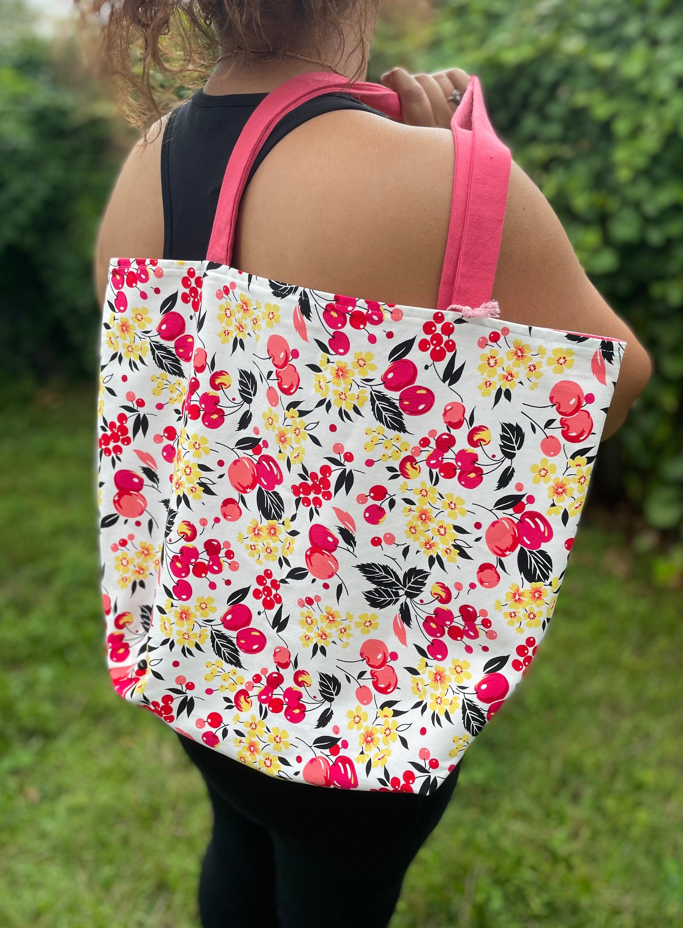 Canvas Shoulder Tote Bag, Women's Work Tote, Teacher Tote, Large Canvas