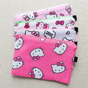 Monedero de gatito/ Cartera pequeña/ Bolsa para AirPods/ Bolsa para compresas/ Monedero de tela/ Mini neceser/ Estuche compacto/ Estuche pequeño con cremallera