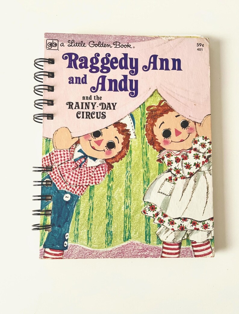Little Golden Vintage Storybook Journal Raggedy Ann, Upcycled Junk ...
