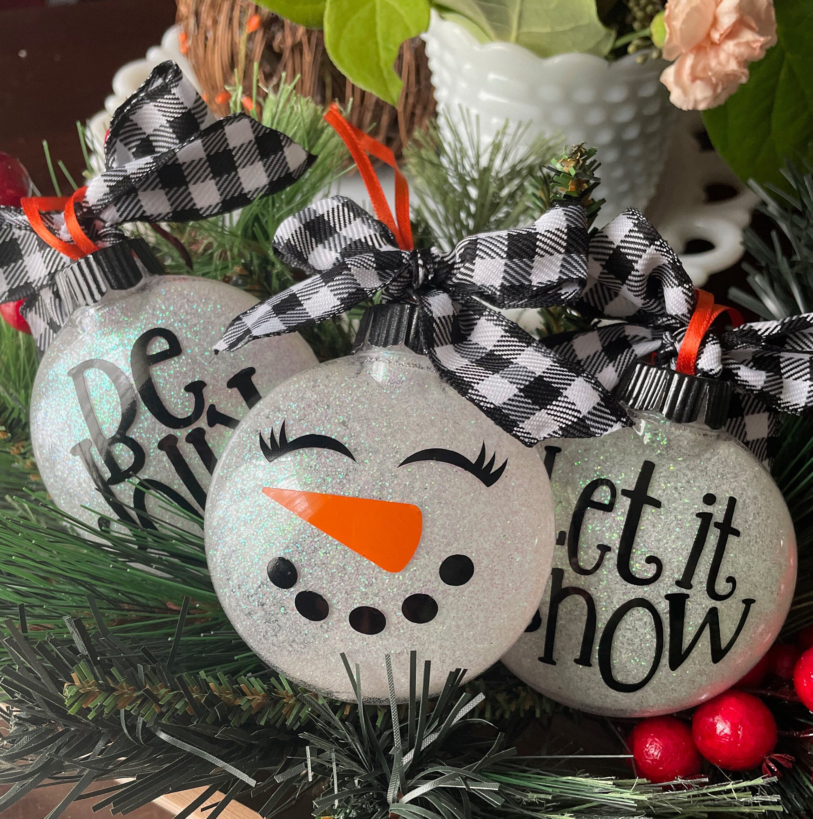 Christmas snowman ornaments discount