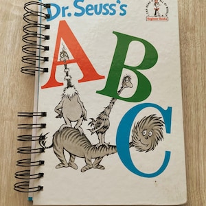ABC Repurposed StoryBook Journal, Upcycled Junk Journal, Gift for Writers, Recycled Kids Books into Journals,Scrapbook, Handmade Diary Book