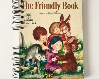 Little Golden Storybook Junk Journal, Repurposed Children Book, Handmade Blank Notebook, Recycled Gift for Writers, Scrapbook, Farm Animals