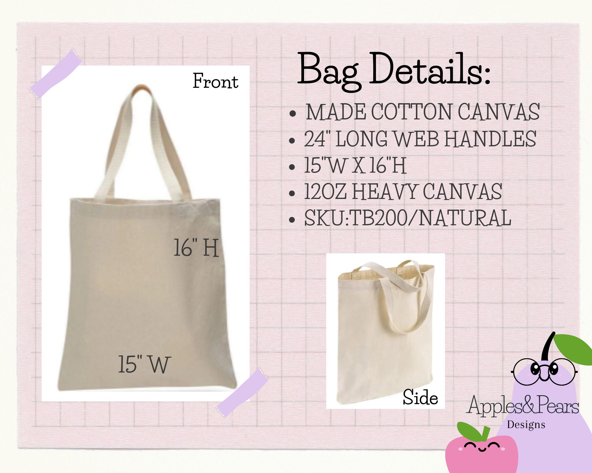"Someone In Florida Loves Me" Canvas Tote Bag – Reusable Natural Shopping Bag - View #8
