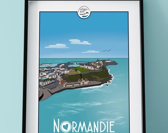 Affiche décorative Normandie Baie de Granville