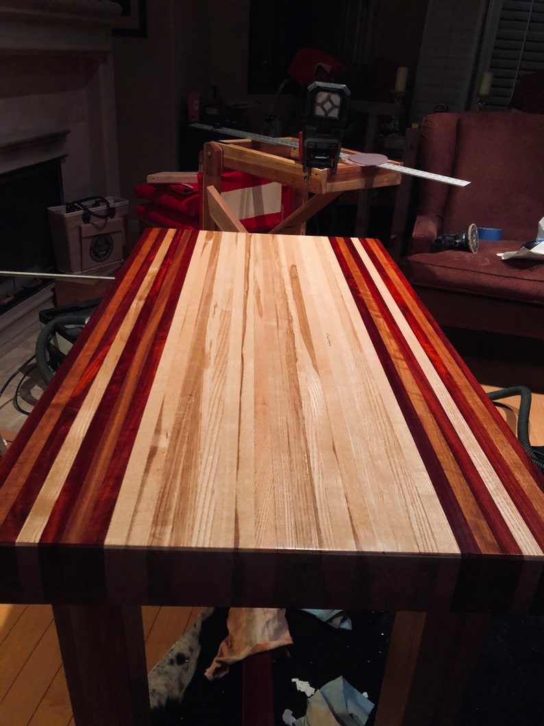 Hardwood Butcher Block Style Kitchen Island Work Station Etsy