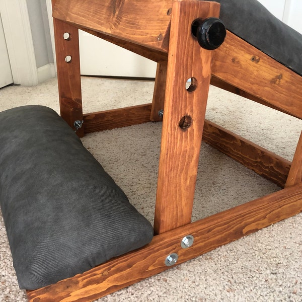 Kneeler / BDSM Spanking Bench, Tickle Bench,  Sex Chair, Dungeon Furniture  WIth Tie Downs and Angle Adjustment