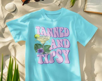 Tanned And Tipsy PNG, Margarita PNG, Retro Summer PNG