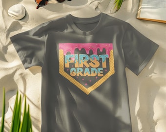 First Grade Back To School Drip PNG,Back To School Shirt PNG, Ice Cream Drip PNG