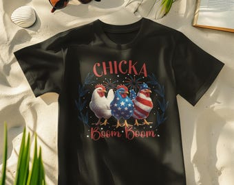 Chicka Boom Boom PNG, Fourth Of July PNG, Patriotic Chicken PNG