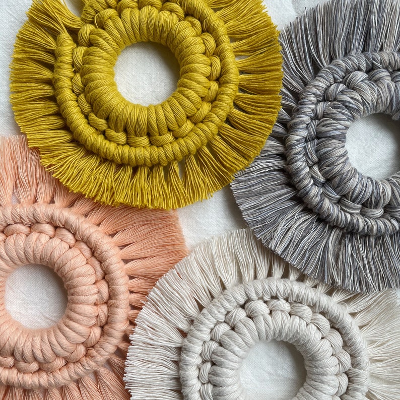 Sunrise mini round macrame wall decor macrame wall hanging