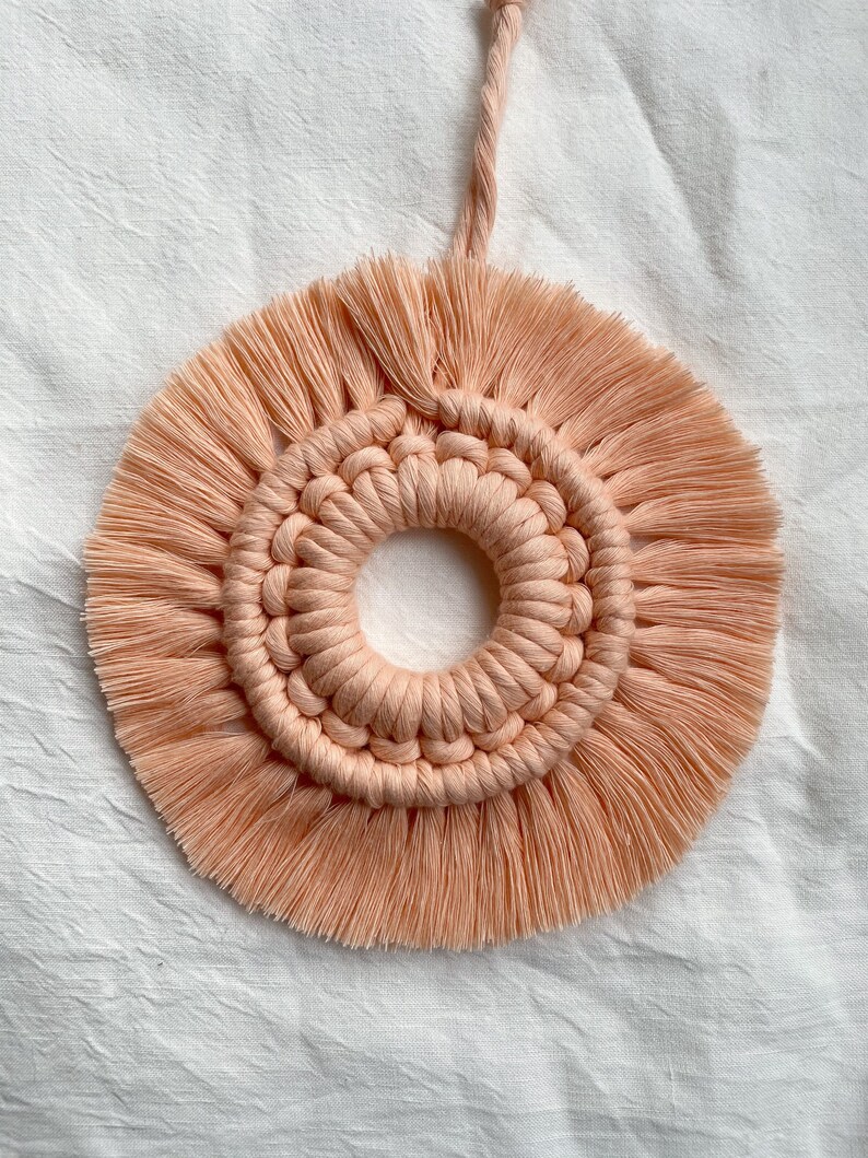 Sunrise mini round macrame wall decor macrame wall hanging