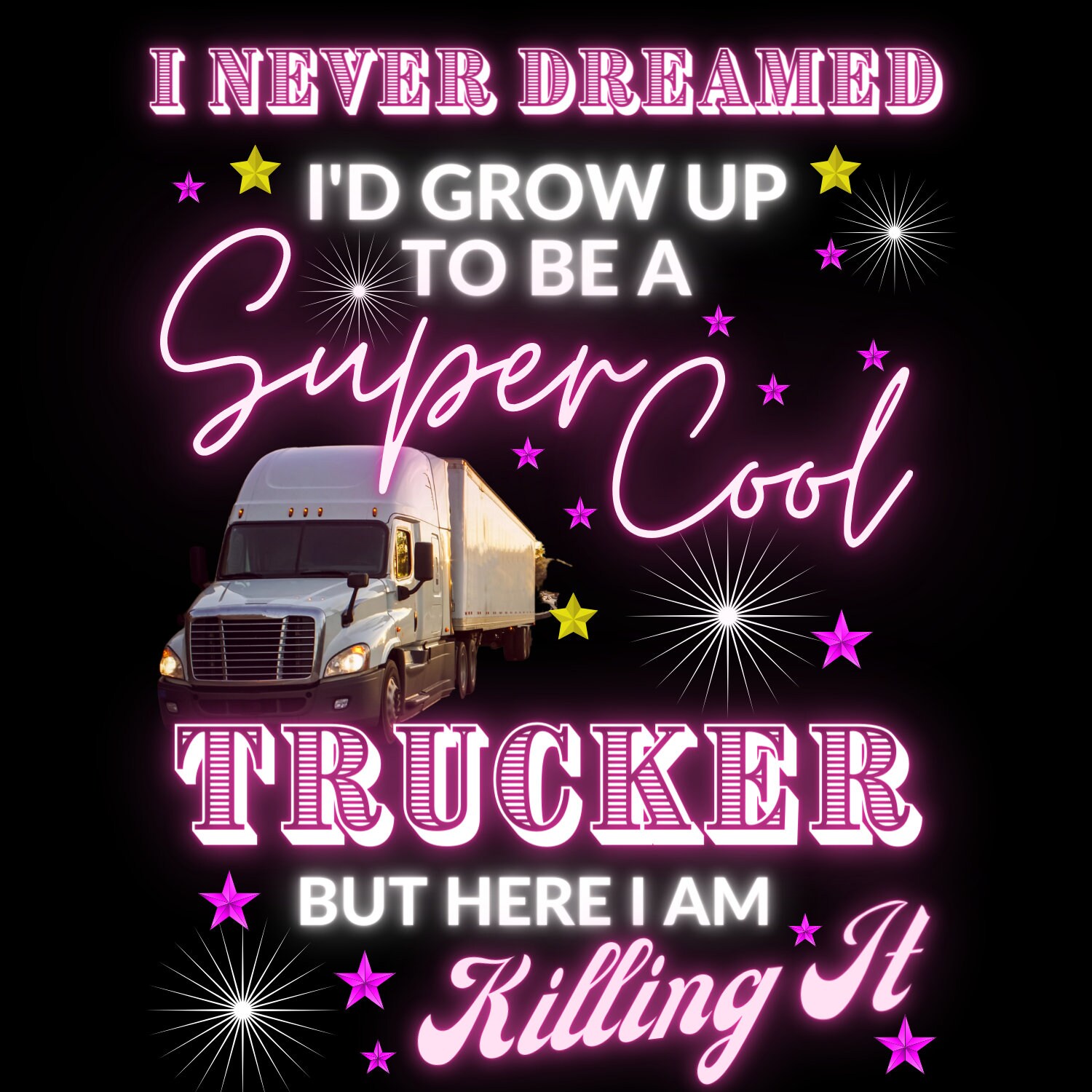Female Trucker Image PNG JPG SVG Etsy
