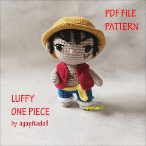 Pirat Luffy Einteiler Häkelanleitung, Amigurumi Anime, Häkelpuppe, PDF-Datei by Agapitadoll