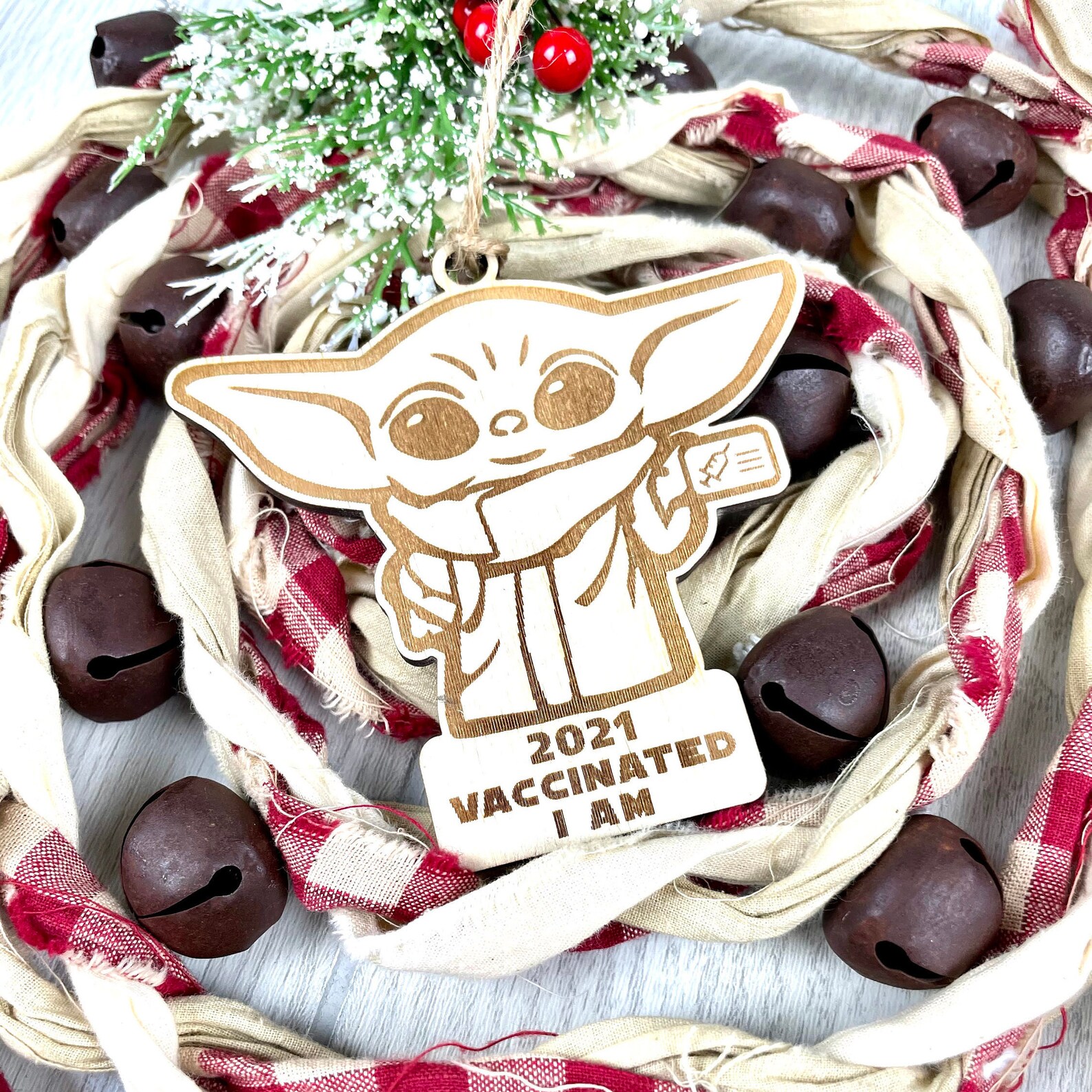 Baby Yoda Ornament Star Wars Christmas Gift Covid 2021 Etsy