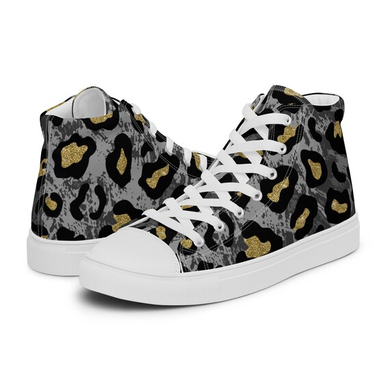 Cheetah High Top Canvas Shoes - Etsy