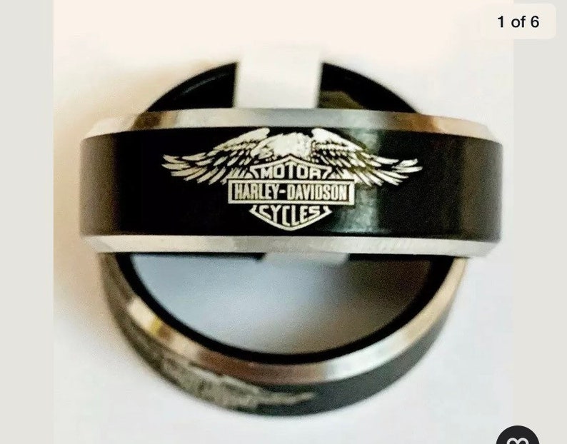 Harley Davidson Inspired Titanium Ring size 10.