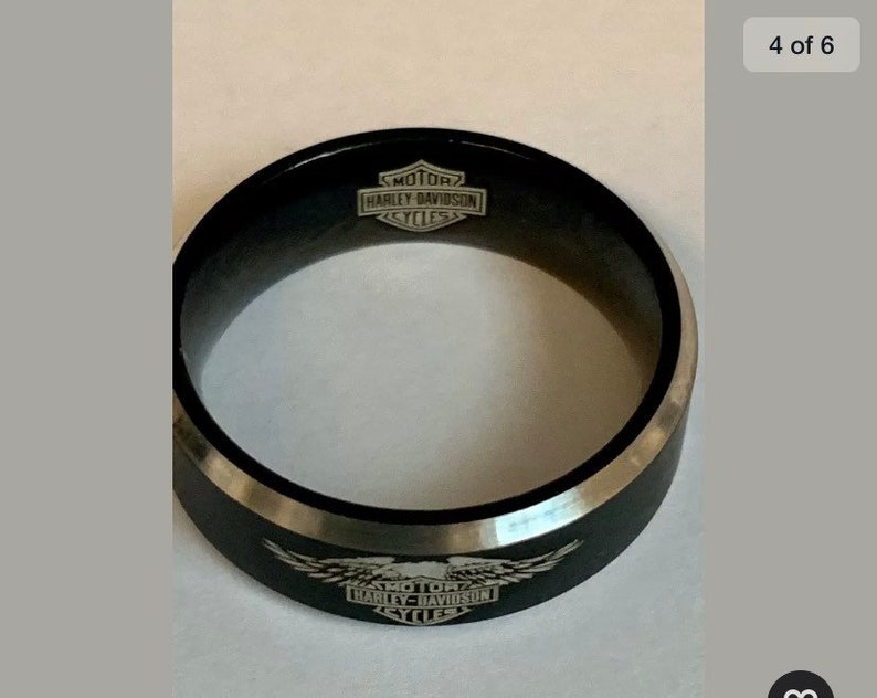 Harley Davidson Inspired Titanium Ring size 10.