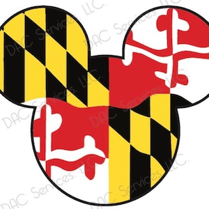 Maryland flag Mickey style decal