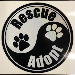Reflective rescue adopt decal