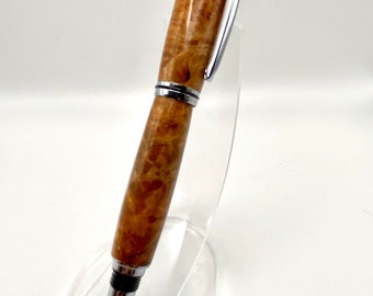 Handmade Cherry Burl Wood Fountain Pen.  Jr. Gent Pen Kit
