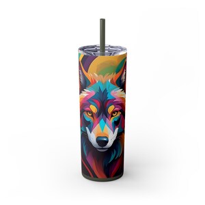 Wolf Becher, süßer Wolf Geschenk, Reisebecher, Becher Geschenk, Wolf Illustration Becher, Watter Flasche, Tierliebhaber Becher, Reisebecher, Wolf