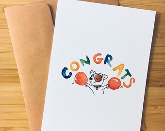 Tarjeta de acuarela de felicitación