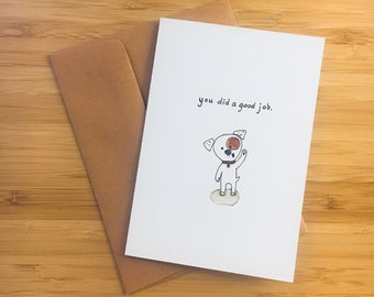 Hiciste un buen trabajo tarjeta de acuarela