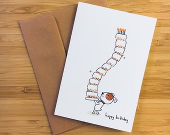 Tarjeta de acuarela de feliz cumpleaños