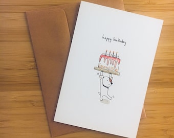 feliz cumpleaños tarjeta de acuarela