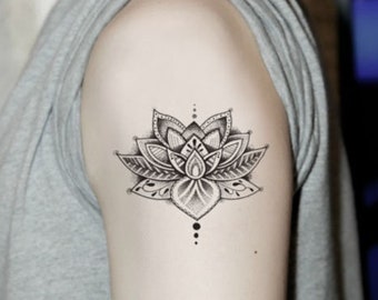 Lotus Flash Tattoo Etsy
