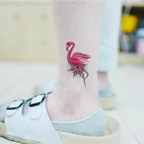 Pink Flamingo Temporary Tattoo Vintage Fake Waterproof Boho Etsy Pink Flamingo Temporary Tattoo Vintage Fake Waterproof Boho Etsy