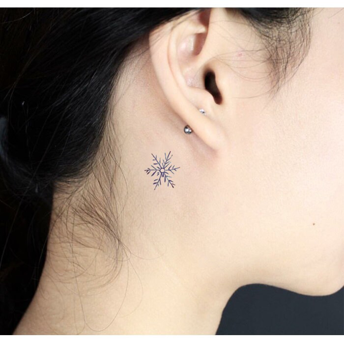 Set Von 6 Bunte Schneeflocke Weihnachten Temporare Tattoo Etsy